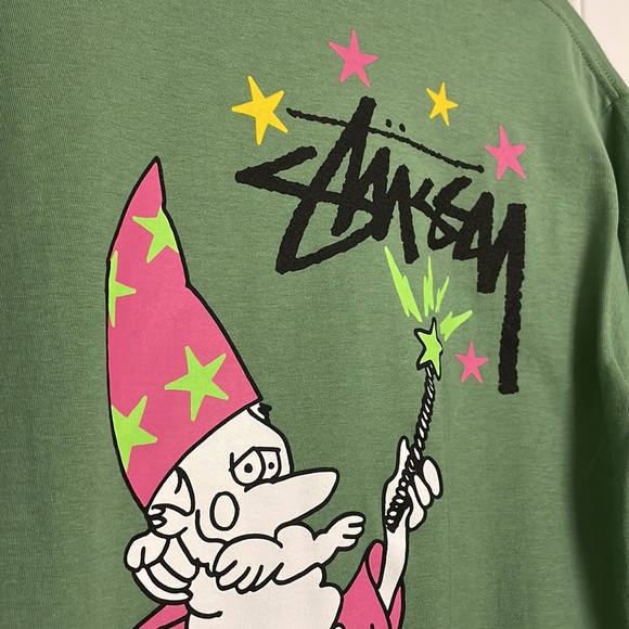 NWT Limited Edition Stussy Wizard Tee In Green & Yellow (Men’s Size Medium) - Picture 6 of 10